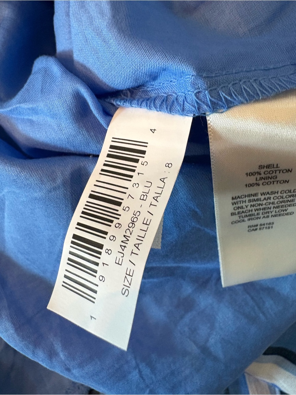 Eliza J Tiered Three Quarter Sleeve Dress Womens 8 Blue Excellent Striped V-Neck - Picture 7 of 9